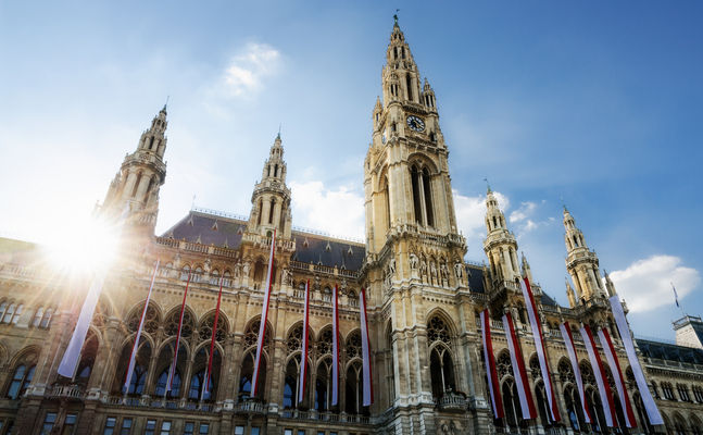 Das Bild zeigt das Wiener Rathaus.